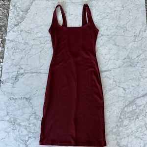 Forever 21 Maroon Ribbed Mini Dress